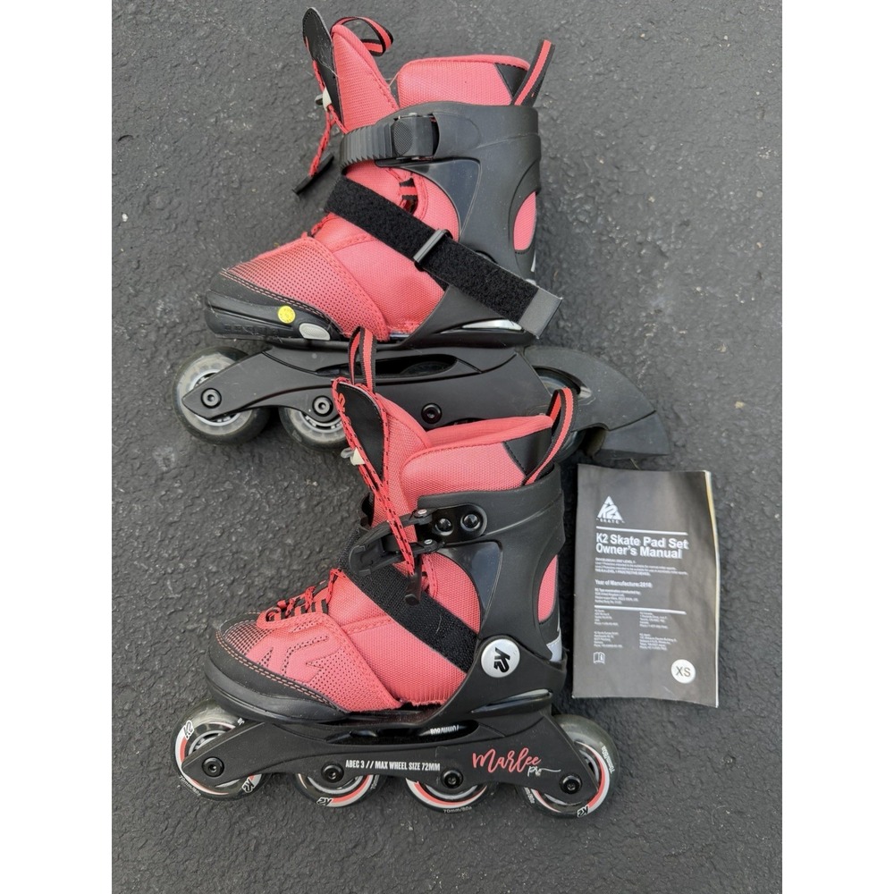 K2 Marlee Adjustable Inline Roller Skates Girls Size 11-2 Pink Black